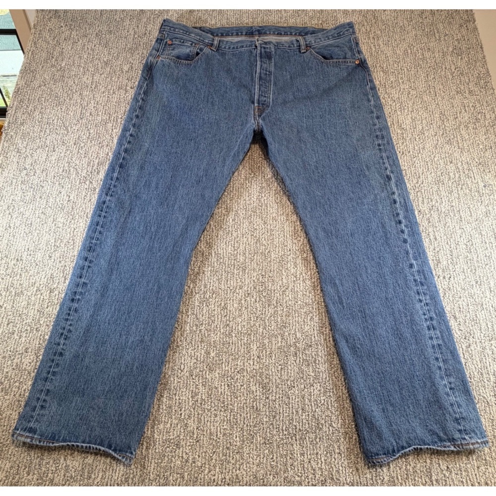 Levi's 501 Original Fit Jeans Mens‎ 44x30 Blue Medium Wash Straight Leg Denim